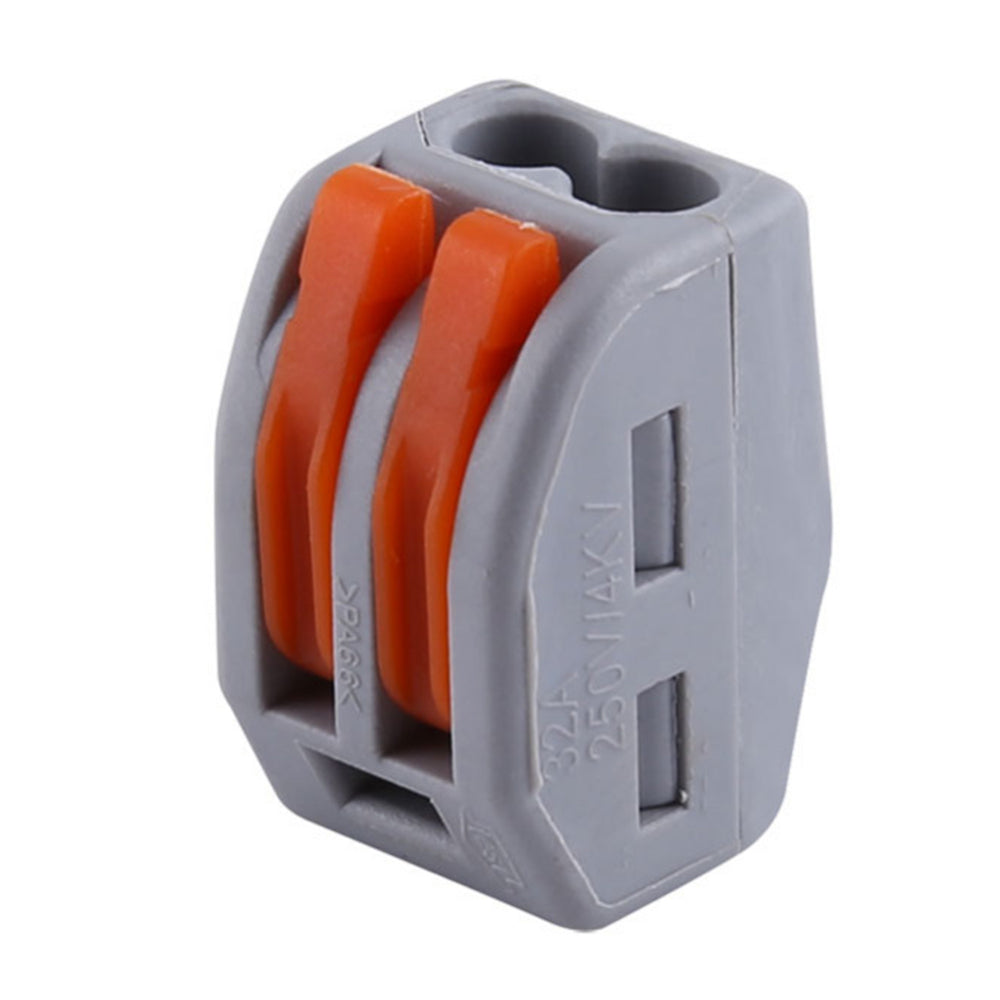 2-Way Spring Terminal Block Reusable Electric Cable Wire Connector 100 Pcs