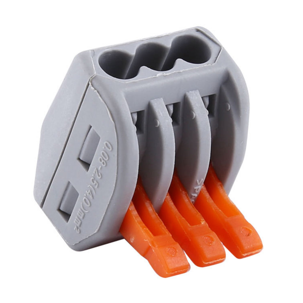 3 Wire Block 3-Way Spring Terminal Block Reusable Electric Cable Wire Connector 100
