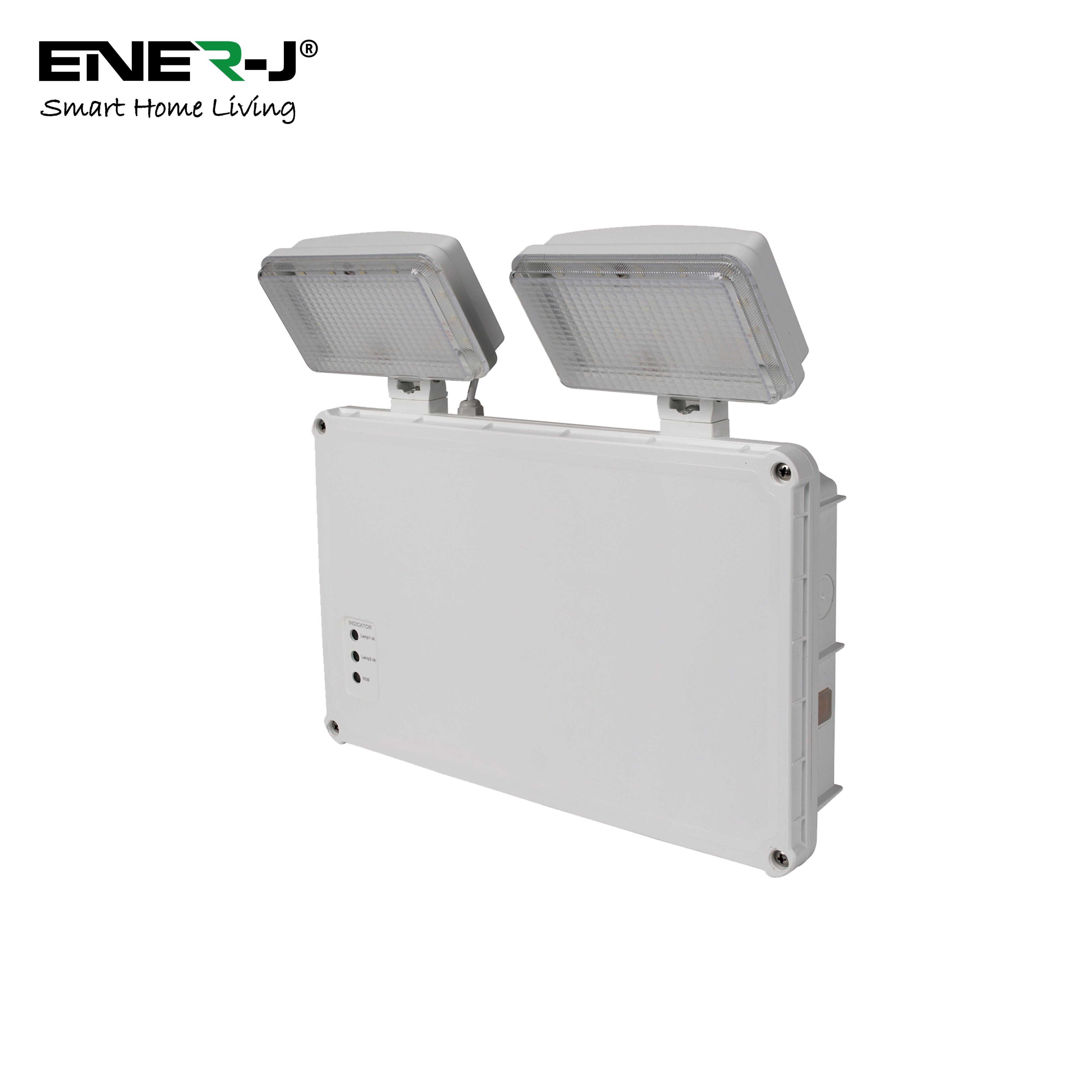 3W Emergency Twin Wall Spot Light, Non-Maintained Outdoor LED Light, 2x High Power LEDs, IP65 Waterproof, 6000K