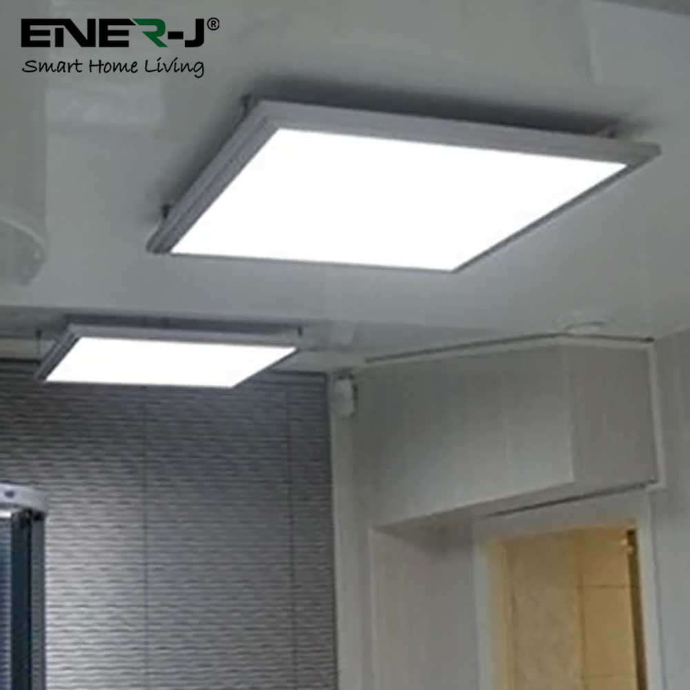 LED Panel Foldable Screwless Surface Mounting Frame Box Kit for 60x60 Ceiling Panel, White Body