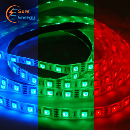 5 Meter RGB LED Strip Kit with 30 LEDs per meter, Controller + Remote + 12V 2A Adapter & UK Plug, IP65