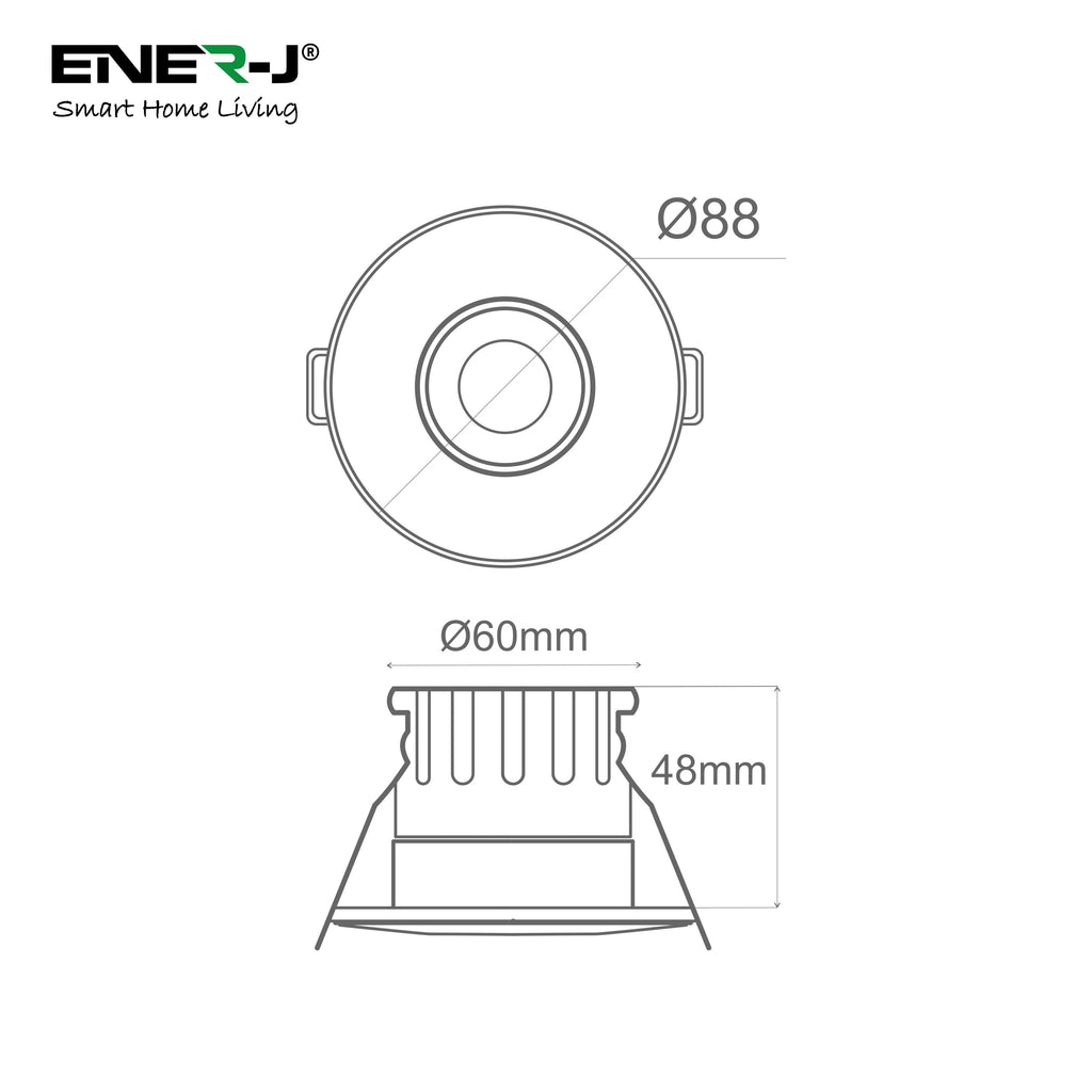 Colour Switching Fire Rated LED Downlight 70mm Cut-Out 8W (60W Equival ...