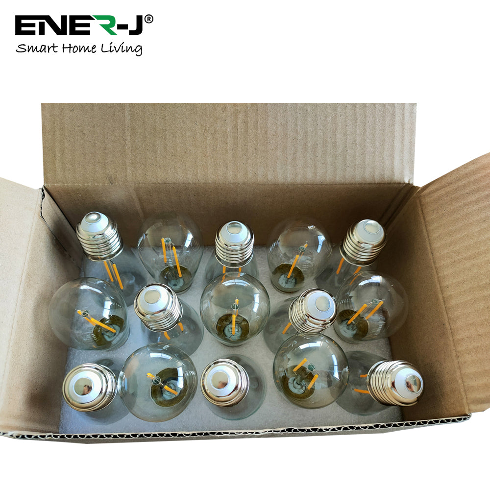 Ener-J 100ft LED Filament String Light Kit, 30 x 1W Vintage LED Bulbs, IP65 Waterproof, 30m Length