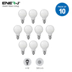 Pack of 10 units, LED E14 Small Edison Screw Golf Ball P45 Bulb, 4W (equivalent to 25W), Day White, 20000 hours life, 2 Years Warranty - 6000K