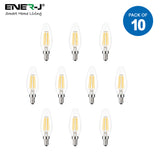 LED Candle Light Bulbs 4W E14 Base, Warm White 2700K (Pack of 10pcs)