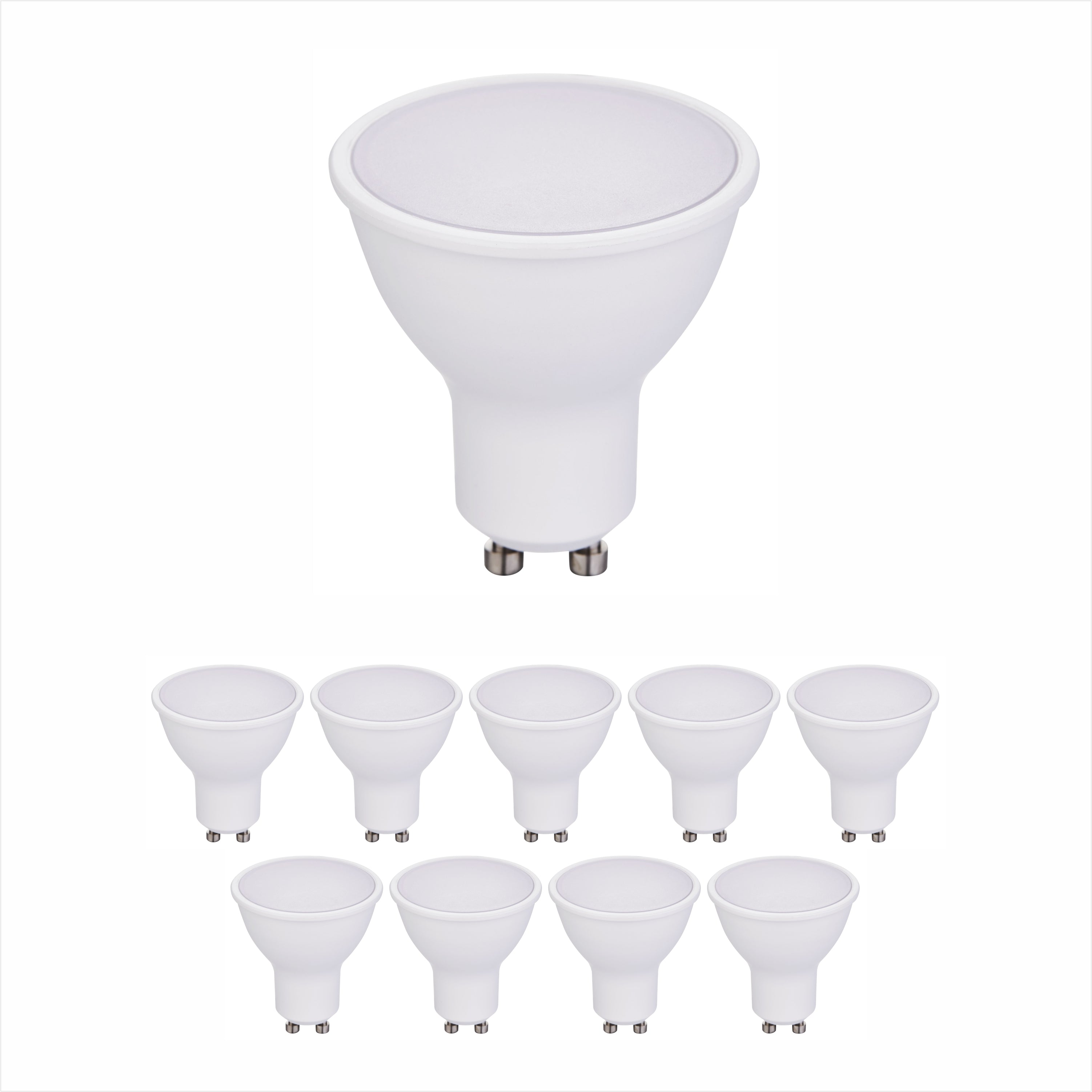 Pack of 10 units GU10 Led Light Bulbs, Warm White, 60W Halogen Bulb Equivalent, 7W, Bright 560 Lumens, 120 Degree Beam Angle