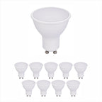 Pack of 10 units GU10 Led Light Bulbs, Warm White, 60W Halogen Bulb Equivalent, 7W, Bright 560 Lumens, 120 Degree Beam Angle - 6500K