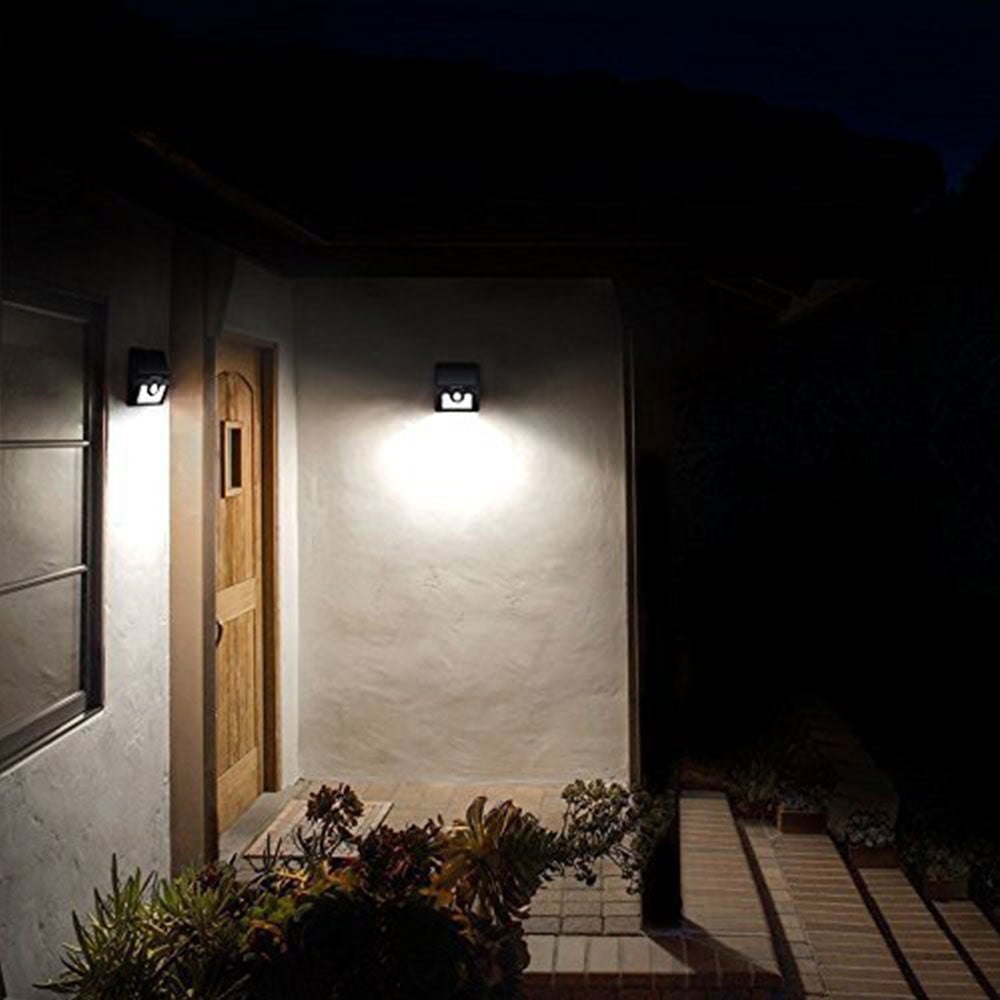 2 Pc Pack Solar Powered Motion Sensor Outdoor Security Light, Super Bright, Wireless, 1.6W