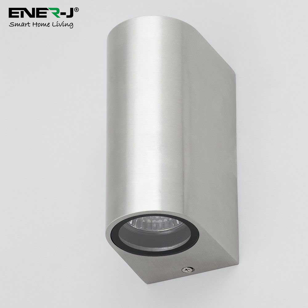 Up-Down Wall Light Silver Housing, Indoor / Outdoor, GU10 Fitting, IP44 Up-Down Outdoor Wall Light (Max 35Wx2)