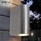 Up-Down Wall Light Silver Housing, Indoor / Outdoor, GU10 Fitting, IP44 Up-Down Outdoor Wall Light (Max 35Wx2)