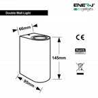 Up-Down Wall Light Silver Housing, Indoor / Outdoor, GU10 Fitting, IP44 Up-Down Outdoor Wall Light (Max 35Wx2)