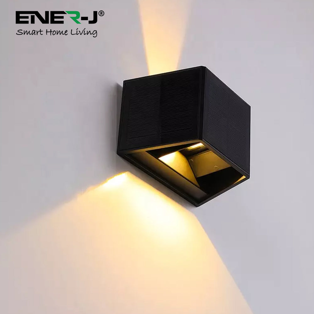 Solar Powered Adjustable Beam Angle Up Down Wall Light, Wireless, No Mains Power Needed, 1300mAh, CCT Changing