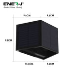 Solar Powered Adjustable Beam Angle Up Down Wall Light, Wireless, No Mains Power Needed, 1300mAh
