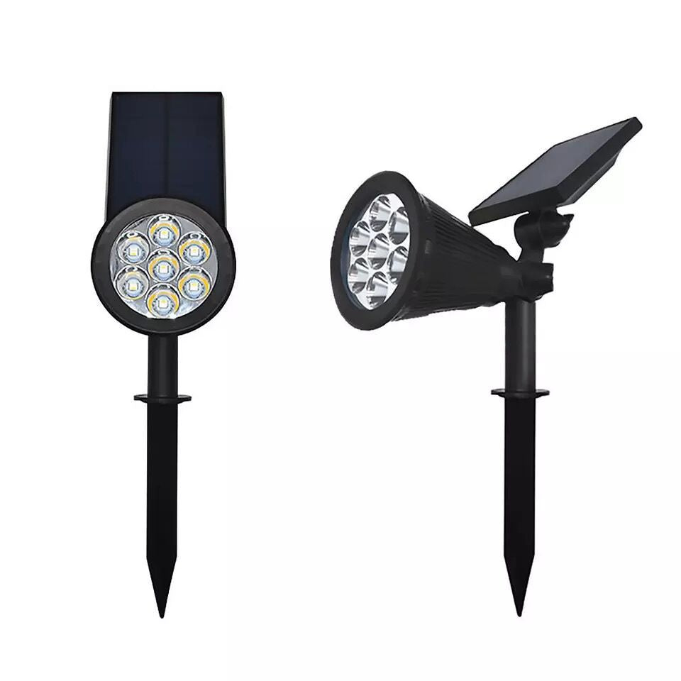 Solar Spike Pack of 4 LED Solar Spotlights, 7W Solar Spike Garden Light,1800 mAh b