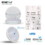 24W LED Bulkhead Ceiling Light with Microwave Sensor IP65 Waterproof 2000 Lumens, Cool White, Round LED Ceiling Light for Bathroom, Kitchen, Hallway