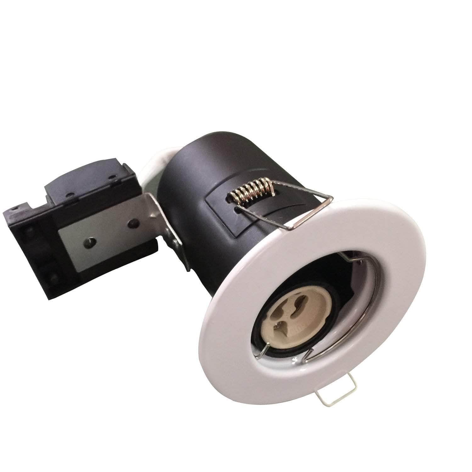 Fire Rated Downlight Housing with GU10 holder, White Ring (Pack of 5 units) - ENER-J Smart Home