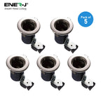 Pack of 5 Units - GU10 Downlight Fitting Fire Rated for Recessed Mounting SN Chrome Bezel