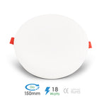 Pack of 4 18W Frameless Recessed-Surface Super LED Panel Downlights, 6000K, 105mm, Round, 2 Years Warranty