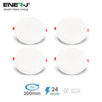 24W Frameless Recessed-Surface Super LED Panel, 105mm, Round (pack of 4) - ENER-J Smart Home