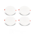 Pack of 4 24W Frameless Recessed-Surface Super LED Panel Downlights, 105mm, Round, 2 Years Warranty - 6000K