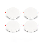 Pack of 4 24W Frameless Recessed-Surface Super LED Panel Downlights, 105mm, Round, 2 Years Warranty - 6000K