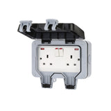2 Gang Weatherproof 13A Twin Sockets with Switch