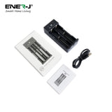 USB Dual Battery Fast Charger for Rechargeable 18650 18650 18490 17500 16340 (Li-ion/IMR/INR/ICR) Batteries, 2-Slot Adjustable Charger