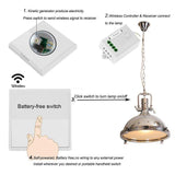 Wireless Light Switch Kit, 1 Gang Switch & a 100W RF Dimmable Receiver, Simple & Wireless and Battery-Free Switch, Long Range receiver