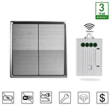 2 Gang Silver Body Wireless Kinetic Switch with 2 units of 500W Receiver - ENER-J Smart Home