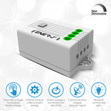ENER-J's 2 Gang Wireless Switch White + 2 ways, 5A*2 600W RF Receiver for Non Dimmable Switch