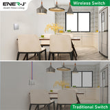 Wireless Kinetic 1 Gang Switch (Silver Finish), PRO SERIES, Installation-Easy, Battery-Free Wall On/Off Switch Outdoor Waterproof IP67 Wireless Kinetic Switch Receiver for Lamp Electric Appliance