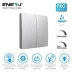 2 Gang Wireless Kinetic Switch Silver Body, IP55 - PRO Series