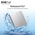 2 Gang Wireless Kinetic Switch Silver Body, IP55 - PRO Series