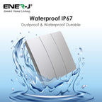 3 Gang Wireless Kinetic Switch Silver Body, IP55 - PRO Series