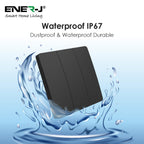 3 Gang Wireless Kinetic Switch Black Body, IP55 - PRO Series