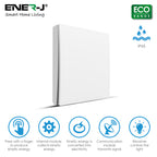 Enerj 1 Gang Wireless Kinetic Switch White Body with 1 Non Dimmable 5A RF Receiver Eco Range