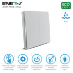 ENER-J Wireless Kinetic 2 Gang Switch Eco Series (Silver body)