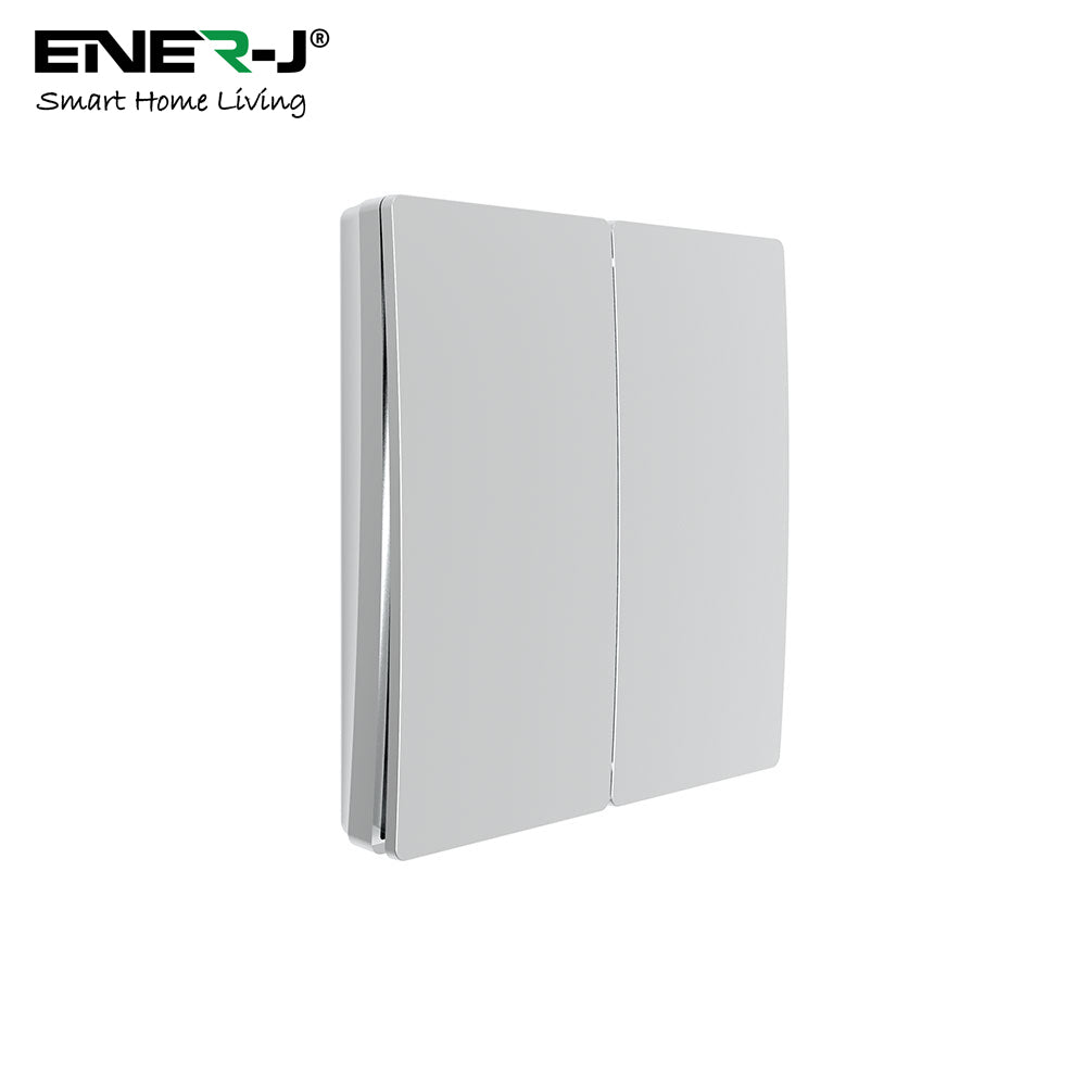ENER-J Wireless Kinetic 2 Gang Switch Eco Series (Silver body)