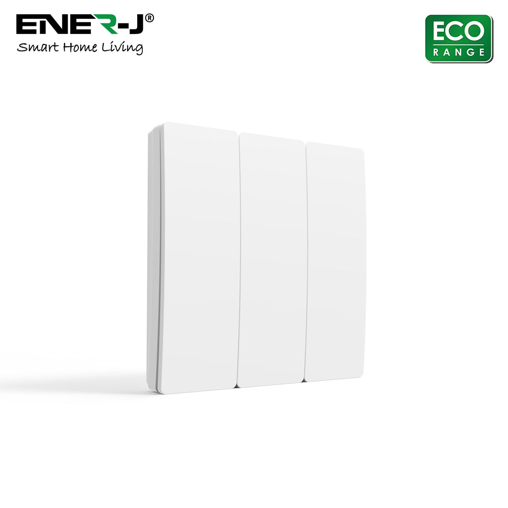 ENER-J Wireless Kinetic 3 Gang Switch ECO SERIES (Silver body)