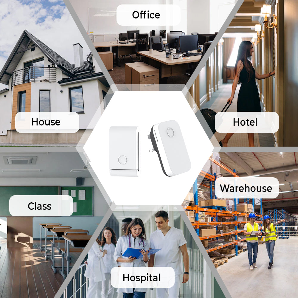 Self-Powered Wireless Kinetic Door Bell with Plug in Chime