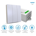 ENER-J 3 Gang Wireless Kinetic Switch (white body) + 3 x 500W RF receiver