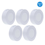 Pack of 4 6W Round Circle LED Surface Mounted Panel Downlight Ceiling Light Cool White, Slim Fixture Design, LED Driver Included
