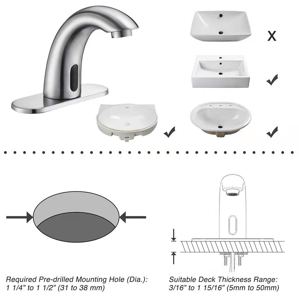 Ener-J Touchless Motion Sensor Faucet with LED Temperature Display, 360 Degreesâ Pull-Out Spray, 3 Flow Modes, Cold & Hot