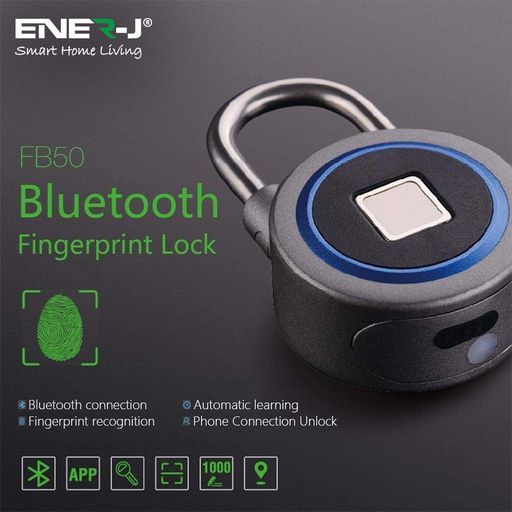 Fingerprint Padlock, Bluetooth Lock, Smart Padlock with Keyless Biometric, IP65 Water Resistant
