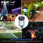 ENER-J Smart WiFi Weatherproof Outdoor Socket, IP55 Waterproof 13A Single Plug, App & Voice Control with Alexa/Google, Remote Timer & Automation