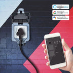 ENER-J Smart WiFi Weatherproof Outdoor Socket, IP55 Waterproof 13A Single Plug, App & Voice Control with Alexa/Google, Remote Timer & Automation