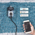 ENER-J Smart WiFi Weatherproof Outdoor Socket, IP55 Waterproof 13A Single Plug, App & Voice Control with Alexa/Google, Remote Timer & Automation