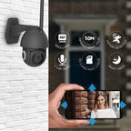 ENER-J Smart WiFi Outdoor Dome IP Camera 2K (230x1296) with 355 Degrees Pan, 90 Degrees Tilt, IR-CUT Night Vision, Motion Detection, Two-Way Audio & Alexa/Google Home Compatibility, Black