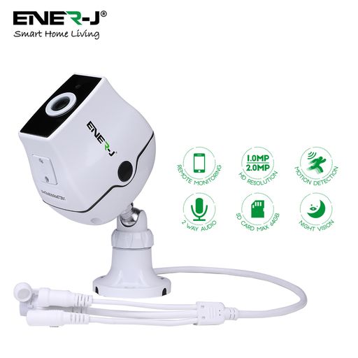 ENERJ Smart WiFi Wireless Outdoor IP Camera, Wi-Fi with Motion Sensor, Night Vision, Two Way Audio, HD Resolution Monitoring Using App