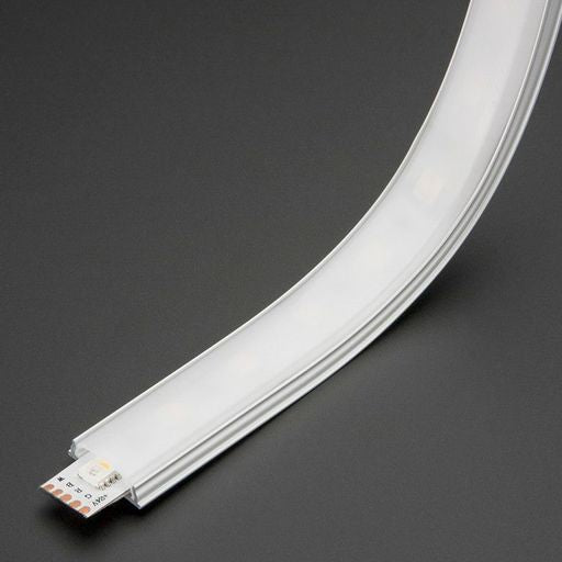 Bendable Aluminium Profile for LED Strip Light Installation, 45 degrees bendable, 3.3ft/1M, with Milk White Cover, Mounting Clips and End Caps
